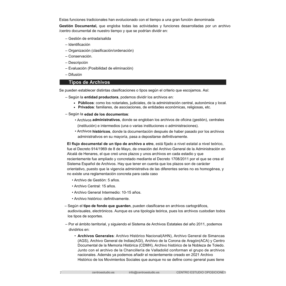 Detalle tema Auxilares Archivos Estado 1